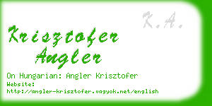 krisztofer angler business card